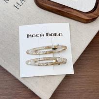 Korėjietiškas nišinis tuščiaviduris gluosnio lapo acetato metalo plaukų segtukas - Elegantiškas šoninių kirpčių aksesuaras white