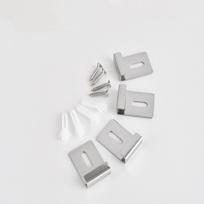 4/8 vnt. kvadratiniai metaliniai veidrodžio spaustukai, geležinė kabliuko tvirtinimo detalė, sieninis tvirtinimas, veidrodis be rėmo Silver-4 Pcs