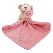 Lovely Bear Plush Soother Security Blanket Soft Baby Kids Toy Newborn Gift Pink