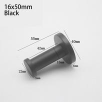 1 vnt. nerūdijančio plieno vienas drabužių kabliukas cilindrinis sieninis kabliukas patvarus kepurių ir rankšluosčių laikiklis black 16x50mm