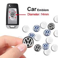 Volkswagen 10 vnt. Automobilio nuotolinio rakto lipdukas Aliuminio emblemos dekoracija Lipdukas VW GTI Polo Golf Passat Tiguan Arteon Touareg T 2pcs juoda