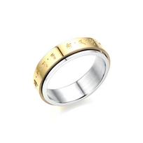 Rotatable Six-Character Mantra Ring for Luck & Wealth – Popular Couple Accessory Size 8