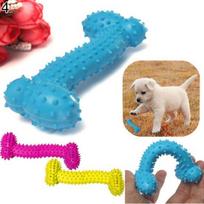 Puppy Pet Dog Colorful Dental Teething Healthy Teeth Chew Training Play Ball Toy Rubber Bones
