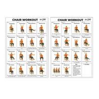 2Pcs Tai Chi Chair Exercises Poster for Seniors and Beginners 10x8 Inch Frameless Fitness Schedule Poster with Gentle Seated Poses for Flexibility Sets