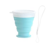 Silikoninis sulankstomas kelioninių puodelių rinkinys 550/350/200/100/950ML Sulankstomas stovyklavimo puodelio dubuo Išplečiamas geriamasis puodelis su dangteliais Bekvapiai virtuvės įrankiai 200ML mėlyna