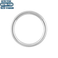 F136 Titanium Alloy Septum & Helix Seamless Ring with Zirconia Earring - Implant Grade Jewelry. 1.2x10 mm