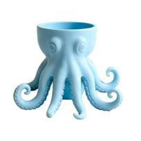 3D spausdintas aštuonkojo vazonas Jūrinis aštuonkojo čiuptuvo gėlių vazonas stalui namų dekoravimui Jūros gyvūno vazonas mažoms gėlėms S balta