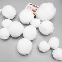Extra-Large White Polypropylene Pom-Poms (6-10cm) for DIY Snowball Games and Crafts gray