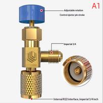 Profesionalus R410a R22 oro kondicionavimo adapteris su saugiu skysčio saugos vožtuvu, skirtas naudoti gyvenamosiose patalpose A1