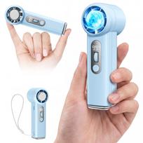 Handheld Fan Ultra Mini Instant Powerful 7000mAh High Long Operating 199 Airflow 5 LED Battery Level Cute and Fan for Heatstroke Prevention 2026 -25℃ mėlyna