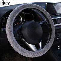 Woolen Automotive Interior Long Plush Pearl Velvet Steering Wheel Cover Car Soft Wool  Winter pilka