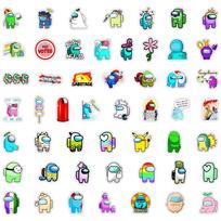 50PCS Among Us Graffiti Stickers - Waterproof for Luggage, Laptop, Car, Fridge, Skateboard.