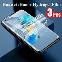 3Pcs Soft Hydrogel Film for Honor X9a X9b X7b 5G Honor 600 Pro Honor 400 90 Magic 7 6 5 Pro Huawei P60 P50 Mate 60 50 Pro Screen Protector Not Glass Honor X9a balta