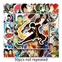 50 Avatar: The Last Airbender Stickers - Anime Cartoon Waterproof Decals for Notebooks, Water Bottles, Suitcases, and Cars black