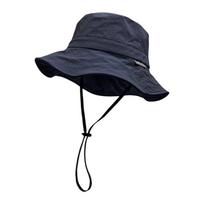 Unisex Summer Outdoor Hat Sun Protection Foldable Wide Brimmed Beach Camping tamsiai mėlyna spalva