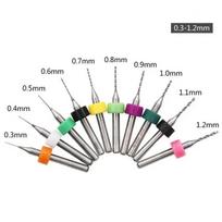 10pcs/Set 0.1mm-1.2mm PCB Mini Drill Bit Steel Carbide For Print Circuit Board CNC Drill Bits Machine 0.1-1/0.3-1.2mm