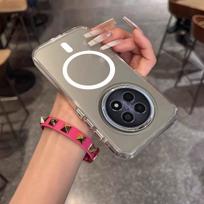 Case for realme 13 5G,13+ 5G,13 Pro+ 5G,12x 5G,12 5G,Narzo 70x 5G Minimal Semi-Transparent Magnetic Casing Raised Electroplated Lens Bezel Anti-Slip realme 13 5G