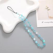 Anti-Lost Star Beaded Phone Chain Sparkling Y2K Heart Beaded Phone Strap Pendant Star Mobile Phone Lanyard Chain Girl Gift