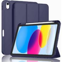 Case for iPad A16 11th A19 12th Generation Case  10th Air6/7/8th Mini 1/2/3/4/5/6/7  iPad pro 11 12.9  PU Tri-folding with Pencil Holder Smart Cover iPad (A16) 11th 2025 tamsiai mėlyna spalva