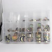 108 vnt. Universalus dyzelinio variklio užšalimo išsiplėtimo kamštelis, cinkuotas traktoriaus cilindrų galvutei ir blokui, Welch šalčio kamštelis 8-36 mm 108pcs set gray