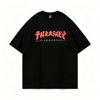 2014 Summer Thrasher Skateboard Magazine Letter Print T-Shirt Men Women Oversized Cotton Short Sleeve Casual Streetwear Tee Top M juoda