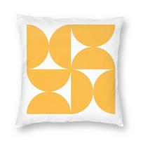 Geometric Yellow Semicircles Bauhaus Pillowcase Polyester Linen Velvet Creative Zip Decorative Throw Pillow Bed Cushion Case 30x30cm