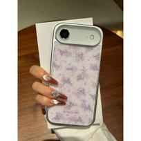 ins wind romantic purple floral application Apple 16/17Pro Epoxy water condensation mobile phone case IP15/14 personality 13 sets IPhone17ProMax