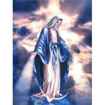 5D deimantinis paveikslas Maria „pasidaryk pats“ Visas kvadratas / apvalus deimantinis siuvinėjimas Religija Kalnų krištolinio dygsnio mozaikos rinkinys Namų dekoras Full Round 20X30CM juoda