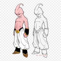 Pleistukai drabužiams, krepšiui, lipdukai karštu būdu, vaikams, Boo, Majin Buu, Vegetos raštas, plaunami, šilumos perdavimo