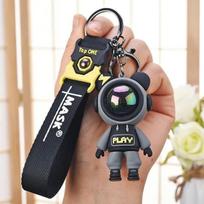 6 cm animacinių filmų žaibo meškiuko raktų pakabukas Mielas astronautas meškiukas lėlės raktų pakabukas krepšys pakabukas pora automobilio raktų laikiklis Kūrybinis krepšio žavesys priedai