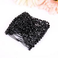 Fashion Ladies Magic Beads Elasticity Double Hair Comb Clamp Tamprus aksesuaras One Size juoda