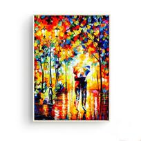 Naktinis vaizdas Pora Gatvė Abstraktus Aliejinis Paveikslas Gražus Peizažas Svetainės Sienų Paveikslas Namų Dekoracija Plakatas ant Drobės Spaudas 21cm×30cm NoFrame