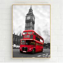 Raudonas autobuso skėtis Telefono būdelė Drobė Tapyba Londono poros Plakatas Šiaurės šalių juodai balta siena Menas Paveikslėliai Virtuvės menas Namų dekoras 20cm×40cm NoFrame