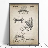 Vonios reikmenys Patentas Retro plakatas Nuplaunamas tualetinis popierius Tualeto dangtis Patentas Vintažinis Sieninis Menas Drobė Tapyba Prausyklos dekoro poros 21*30cm