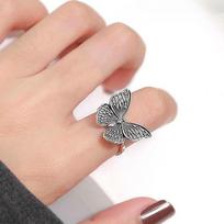1 vnt Fashion Retro drugelis atidaromas pirštų žiedas Moterų sužadėtuvių jubiliejaus vakarėlis sidabro žiedo papuošalai