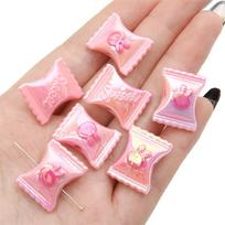 Akrilu padengti zuikio saldainių karoliukai, skirti „pasidaryk pats“ karolių apyrankių auskarų papuošalų gamybai 4pcs rožinė
