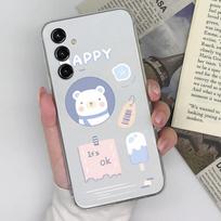 Dėklas, skirtas Samsung Galaxy S6 S7 edge+ S23 S22+ Ultra J3 4 5 6 mielas smūgiams atsparus permatomas silikoninis telefono dangtelio animacinis piešinys, skirtas Samsung Coque buferiui Samsung S20 FE