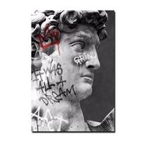 Dovydo skulptūra Statula Aliejinė tapyba Modernus grafiti meno plakatas ir spausdintas svetainės sienos paveikslas 21cm×30cm NoFrame