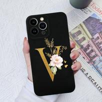 Apple iPhone 13 14 15 Pro Max X XS XR SE telefono dėklo dangtelis skystas minkštas matinis silikonas, atsparus smūgiams, gėlių raidės iPhone korpuso buferiui iPhone 13 Pro Max