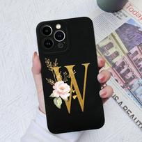Apple iPhone 13 14 15 Pro Max X XS XR SE telefono dėklo dangtelis skystas minkštas matinis silikonas, atsparus smūgiams, gėlių raidės iPhone korpuso buferiui iPhone 13 Pro Max