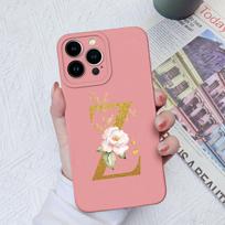 Apple iPhone 13 14 15 Pro Max X XS XR SE telefono dėklo dangtelis skystas minkštas matinis silikonas, atsparus smūgiams, gėlių raidės iPhone korpuso buferiui iPhone XR