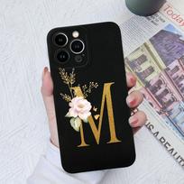 Apple iPhone 13 14 15 Pro Max X XS XR SE telefono dėklo dangtelis skystas minkštas matinis silikonas, atsparus smūgiams, gėlių raidės iPhone korpuso buferiui iPhone XS Max