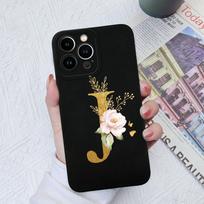 Apple iPhone 13 14 15 Pro Max X XS XR SE telefono dėklo dangtelis skystas minkštas matinis silikonas, atsparus smūgiams, gėlių raidės iPhone korpuso buferiui iPhone 15 Plus