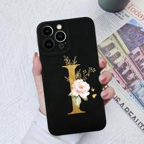 Apple iPhone 13 14 15 Pro Max X XS XR SE telefono dėklo dangtelis skystas minkštas matinis silikonas, atsparus smūgiams, gėlių raidės iPhone korpuso buferiui iPhone 15 Plus