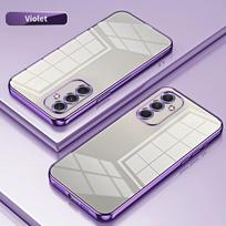 Skaidrus dengiamas dėklas, skirtas Samsung Galaxy A55 A35 A25 A15 A05 A05S A14 A54 A34 A24 A04S A53 A13 A23 A33 A52 A72 A12 minkštas galinis dangtelis For Samsung A12 tamsiai violetine spalva