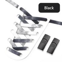 1 pora 8 mm platūs plokšti vaivorykštiniai batų raišteliai elastiniai raišteliai sportbačiai magnetinė užraktas be kaklaraiščių batų raišteliai suaugusiems vaikams guminės juostelės batams CHINA juoda