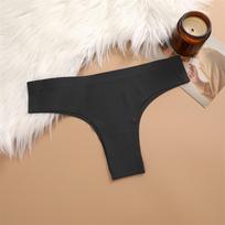 T-back Bikini Besiūlės kelnaitės moterims Seksualus apatinis trikotažas Patogūs G-stygelių apatiniai moterims S juoda