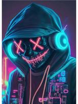 Neoninis dizainas Muzika Šaunus DJ Ausinės Plakatas Drobės Paveikslai Abstraktūs sienų menai Barui Klubo kambariui Namų dekoras Be rėmelių Be LED 21x30cm No Framed