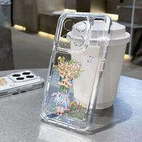 Minkštas objektyvo apsauginis dėklas, skirtas Xiaomi 13t Pro 11t Poco X6 X5 Pro Redmi Note 13 12 11 Pro Colorful Flower Clear smūgiams atsparus silikoninis plonas dėklo dangtelis Redmi Note 11 Pro 4G/5G