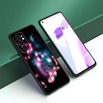Mielas animacinis gyvūnas lapė telefono dėklas, skirtas OnePlus 7T 8T 9RT 10R Pro 6T Nord 2T CE2 N10 N20 N100 N200 ACE 5G, minkštas TPU, juodas dangtelis OnePlus 6